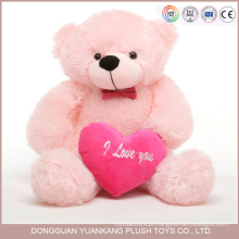 Lembrança feita sob encomenda do Valentim, peluche cor-de-rosa bonito do urso de 12 polegadas